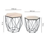 SET TAVOLINI CONTENITORI ROVERE/NERO PRISM - immagine 2