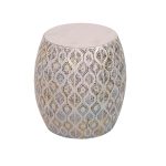 TAVOLINO LESHA IN METALLO IN ROSA CHIARO E ORO