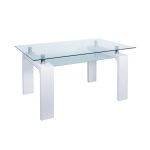 TAVOLO RENEE 2 PIANI VETRO GAMBE BIANCHE - immagine 5