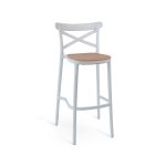 Sgabello Tosca bianco / corda in polipropilene