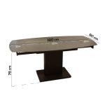 TAVOLO ALLUNGABILE VETRO-CERAMICA ALABAMA GRIGIO EFFETTO MARMO - immagine 2