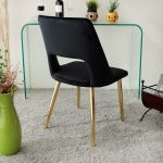 Sedia Drill velluto nero gambe oro