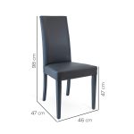 SEDIA ORNELLA IN SIMILPELLE CON GAMBE IN LEGNO TINTA UNITA - immagine 8