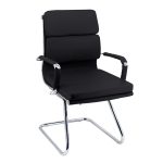 POLTRONA MITO ATTESA ECOPELLE NERO/CROMATA