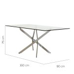 Tavolo Royal vetro rettangolare gambe cromate - immagine 2