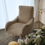 Poltrona tessuto pied de poule panna Marilyn gambe argento - immagine 3