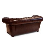 Divano Chester mod. Gabbiano 2 posti in pelle fiore testa di moro - immagine 5