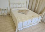 LETTO MATRIMONIALE IN FERRO BATTUTO ”MIMOSA” AVORIO ORO